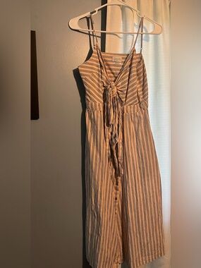 SAYLOR Blush Striped Tie-Front Maxi Dress with cut out